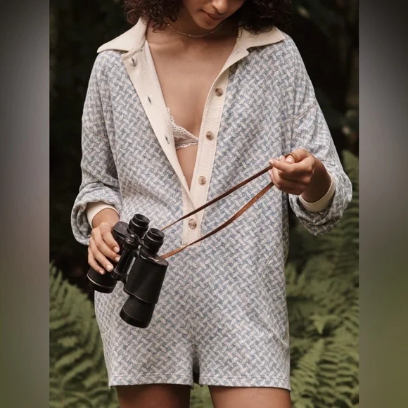 Anthropologie Waffle Cocoon Romper, Size XL - Picture 2 of 12